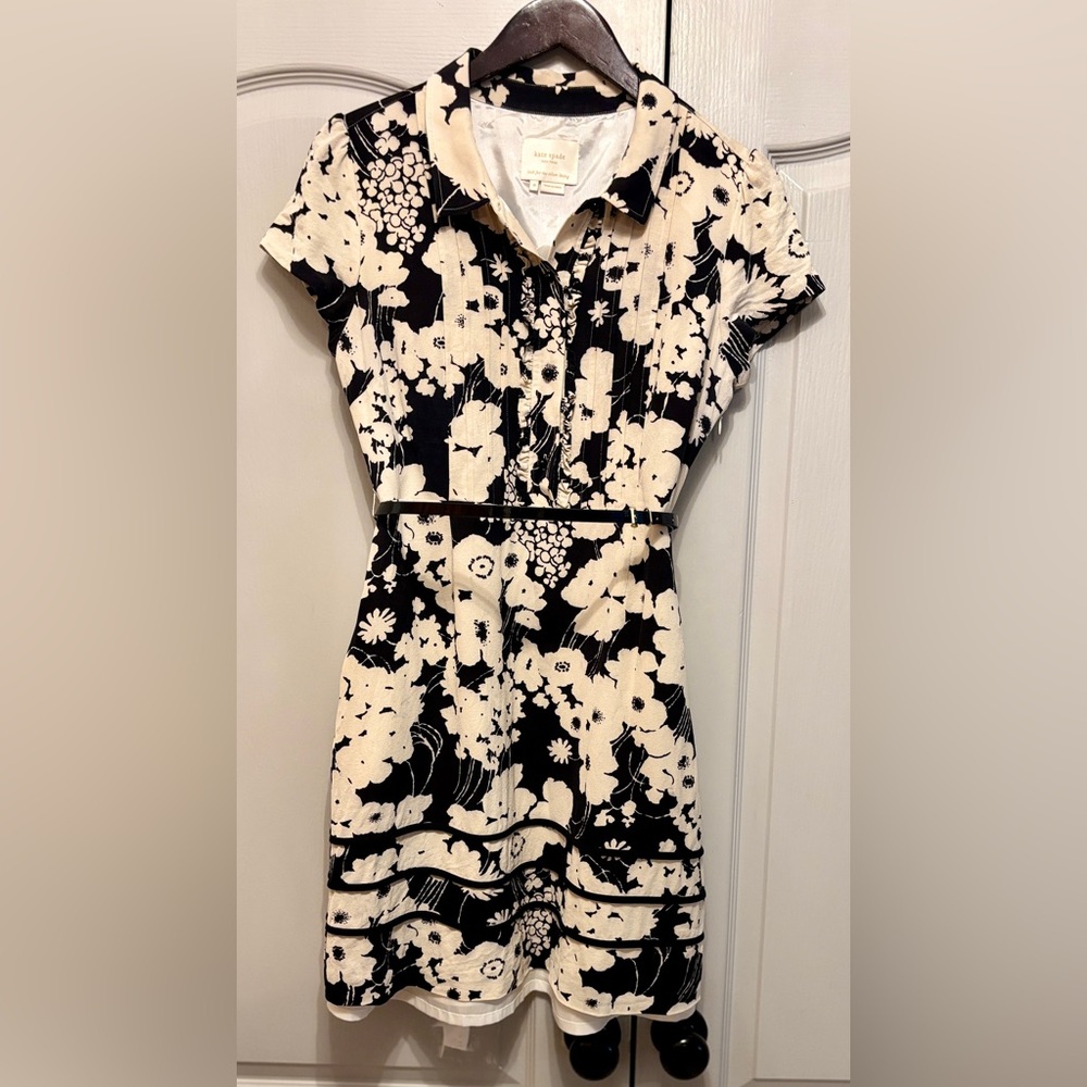 Kate Spade Black and Cream Floral Dress